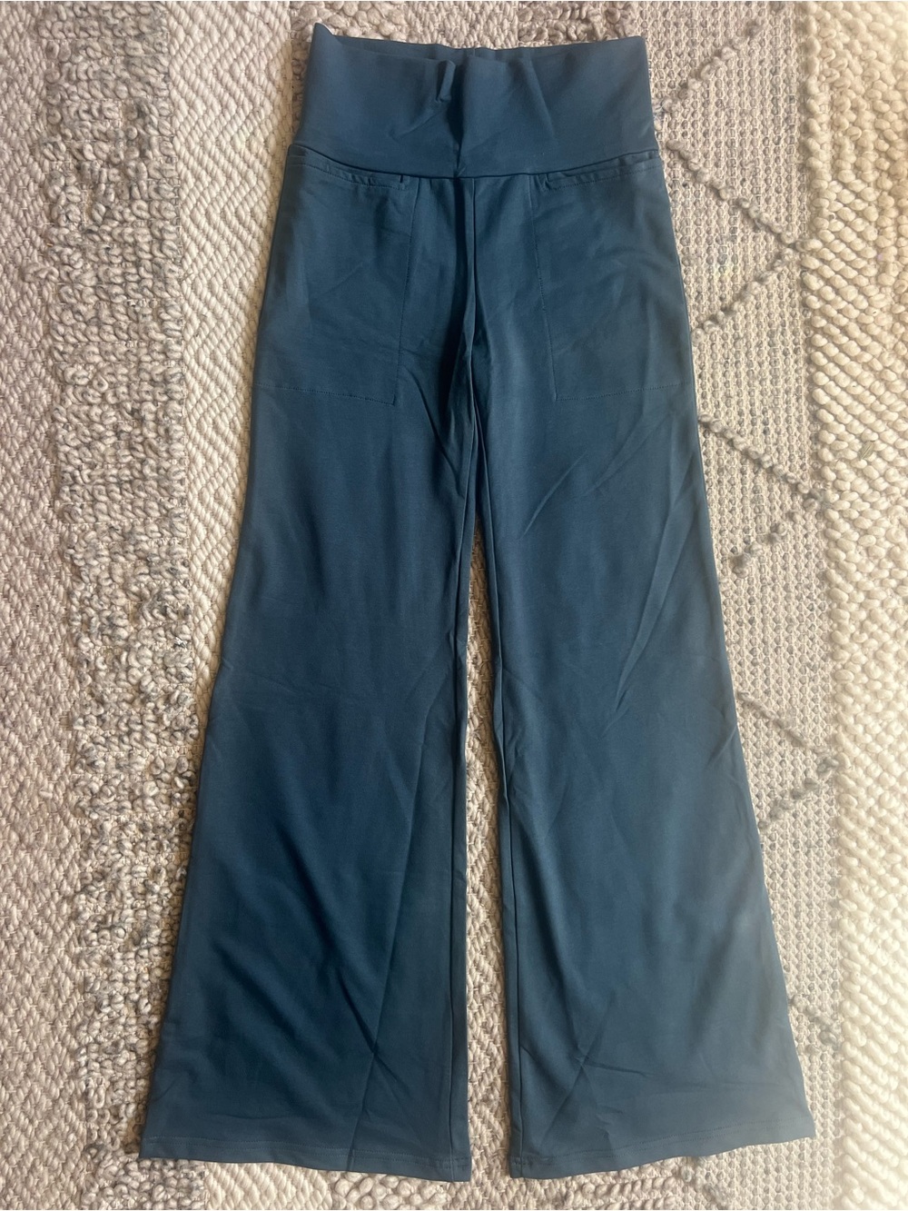 Organic cotton wide leg pants - high waist pants - Gaucho - New - Small Slate